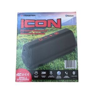 Monster ICON Portable Waterproof Bluetooth Voice-Enabled Speaker - Black…